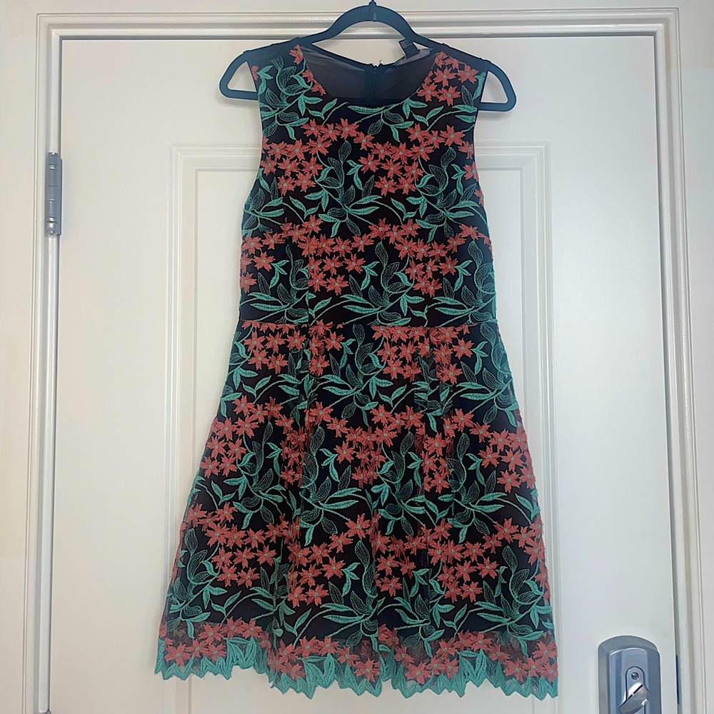 Embroidered Forever 21 A-Line Dress